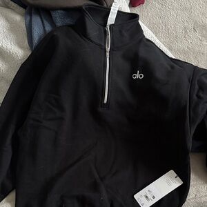ALO Yoga Men's Black Zip-Up Sweater